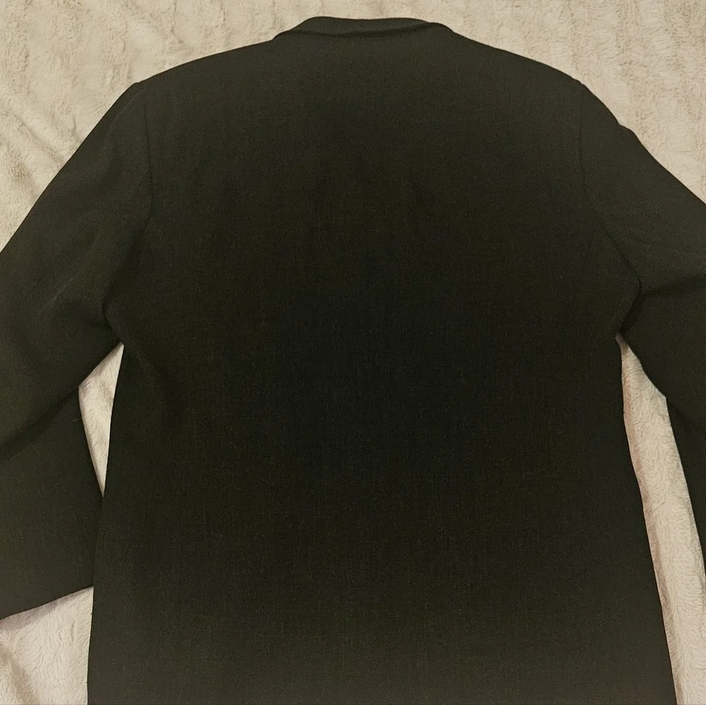 Vintage Giorgio Armani Wool Blazer 90s Charcoal Grey Size 40 Made In Italy